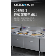 摩力斯MLS-A商用電磁灶雙頭灶臺(tái)15KW/40CM（帶兩口直徑50CM炒鍋）